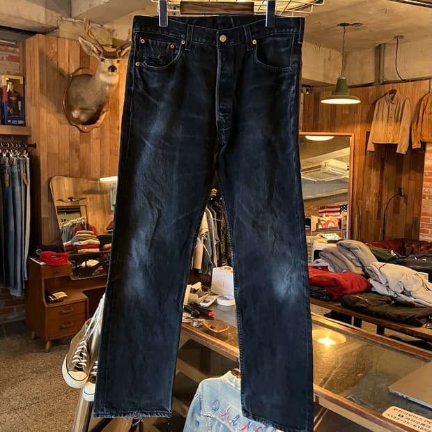 90s USA Levis 501 0660 Black Denim Pants