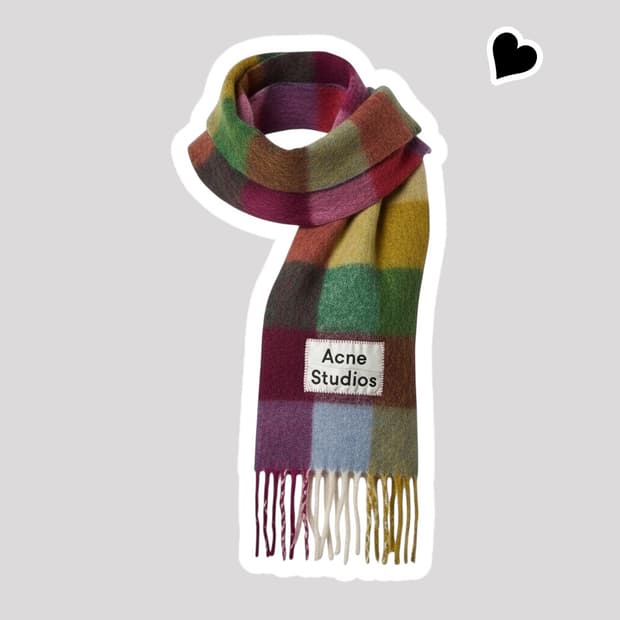 정품 아크네 스튜디오 모헤어 밸리체크 머플러