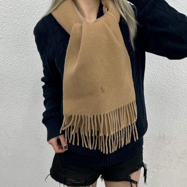 폴로 랄프로렌 브라운포니 딥베이지 앙고라 머플러