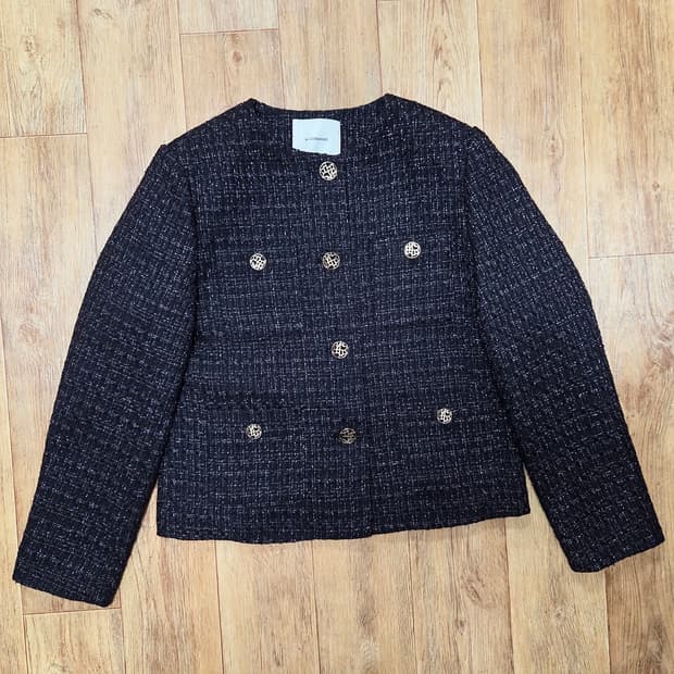 르꼬르망(le cormang) 금장버튼 트위드자켓 55 