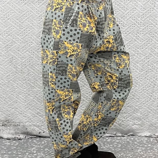 디스이즈네버댓 크레이지 키치 프린팅 워크 코튼팬츠 M C09213