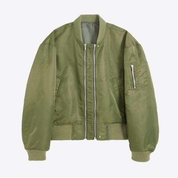 Stu 더블 쇼트 봄버 자켓 카키 M