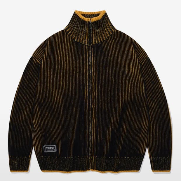 Two Tone Knit Zip Up