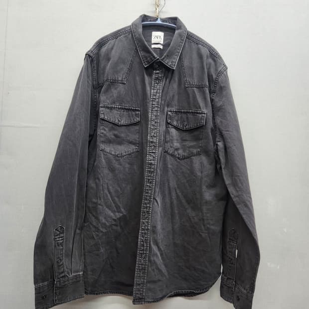 자라 웨스턴 데님 흑청 셔츠 XL(L)