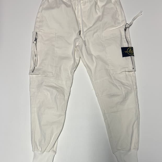 스톤아일랜드 커스텀 리메이크 화이트 밴딩 조거팬츠