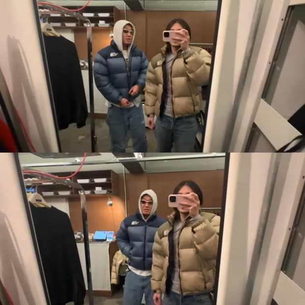 [M] 노스페이스 눕시 센터 로고 블루 네이비 (국내 L)