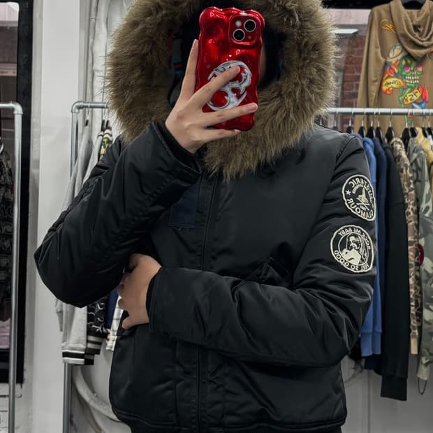 히스테릭 글래머 N2B 퍼 후드 자켓