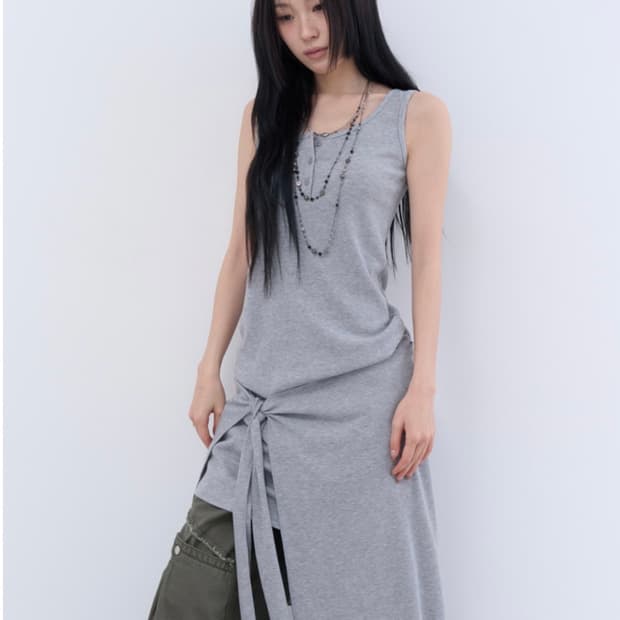 (1회착)로웨어layered wrap set long sleeveless