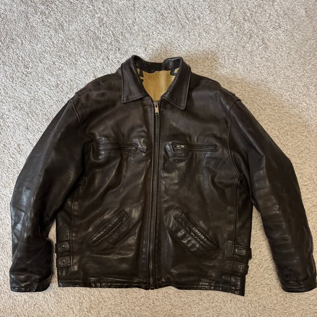 미국 빈티지 가죽 자켓 (착샷)