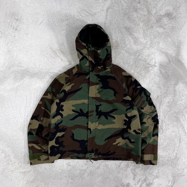 밀리터리 카모 후드 자켓