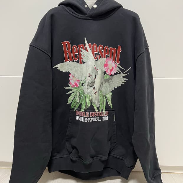 Represent 리프레젠트 오프 블랙 더블 디스틸드 후드 M