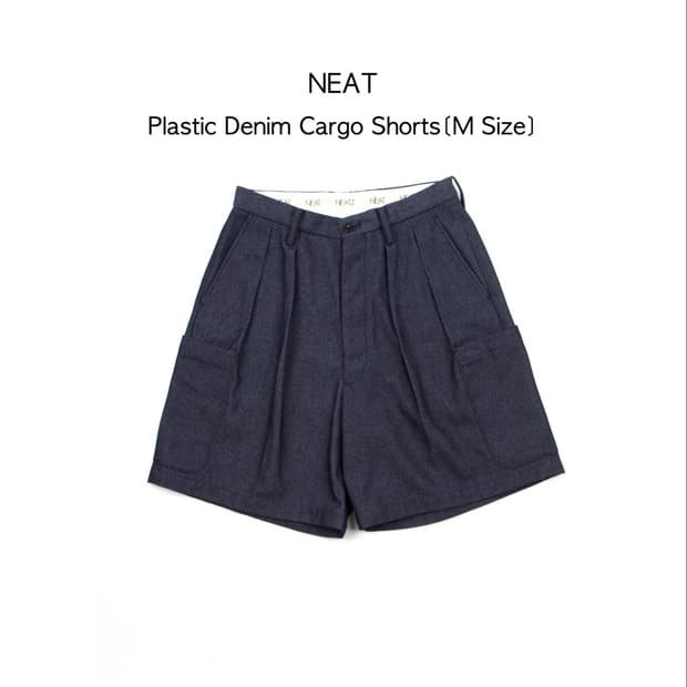 NEAT 플라스틱 데님 카고 쇼츠 인디고