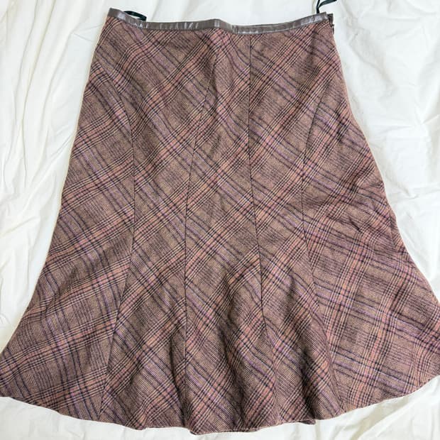 일본 빈티지 KUMIK 체크 머메이드 스커트 Size 2