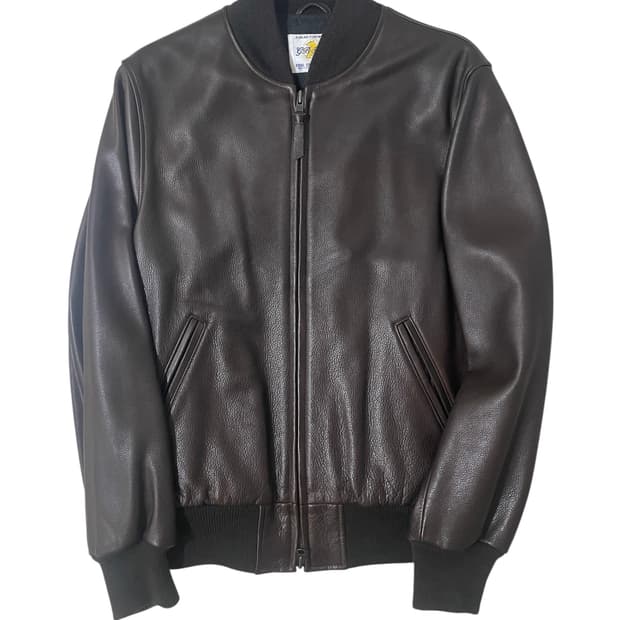 [골든베어] 네이키드 카우레더 베이스볼 자켓 / XL