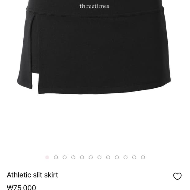 쓰리타임즈 Athletic slit skirt black (M)
