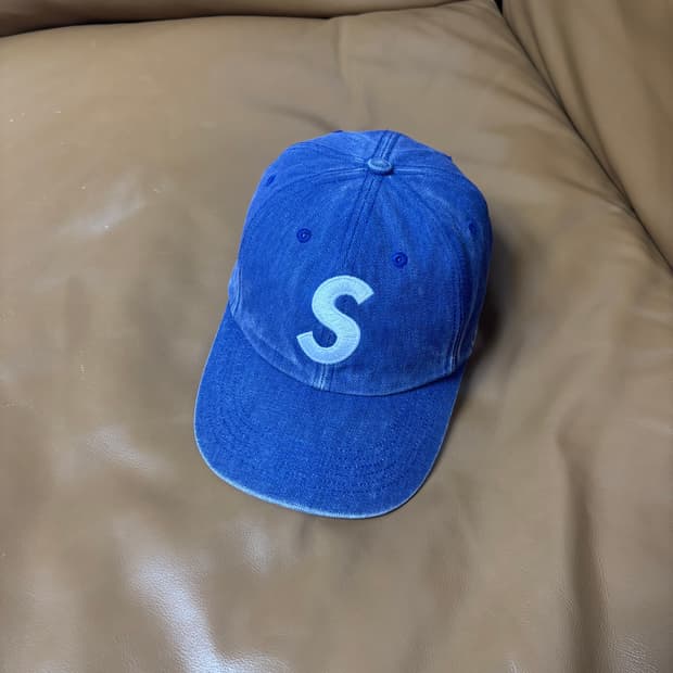슈프림 S로고 6패널 볼캡 모자 23ss 피그먼트 네이비