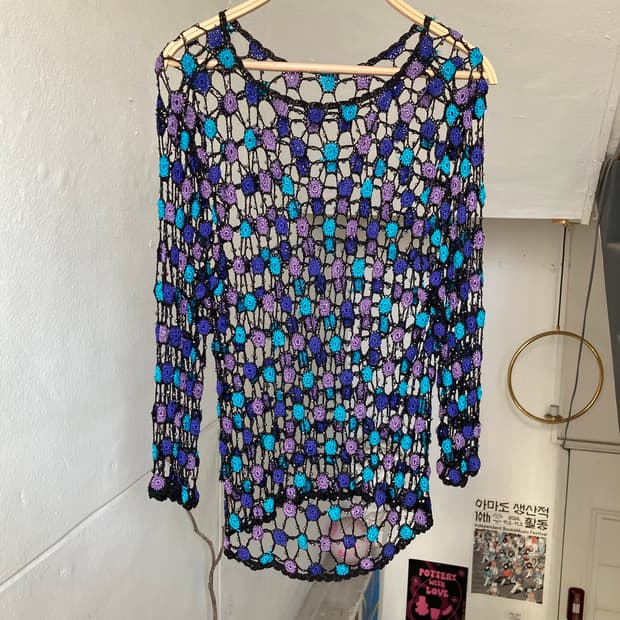 빈티지 그물 뜨개탑