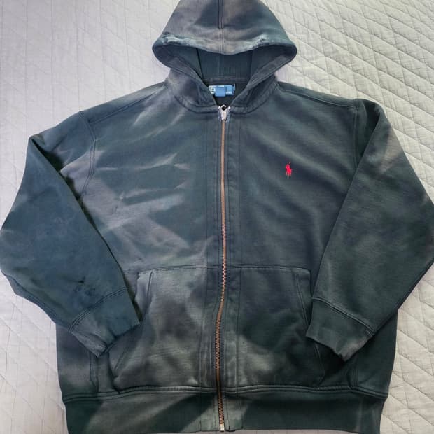 [2XB] 00s 빈티지 올드 폴로 랄프로렌 후드 써멀 트래쉬드 후드집업