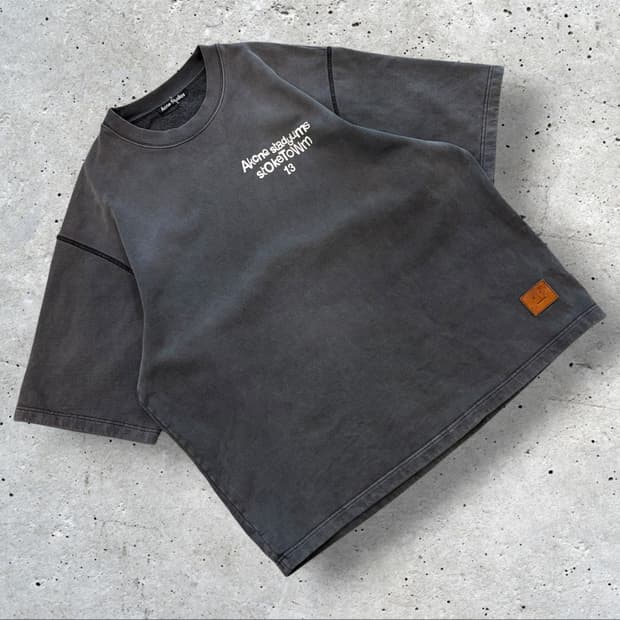 [M] 아크네 스튜디오 워싱 다잉 반팔티셔츠 블랙 D843