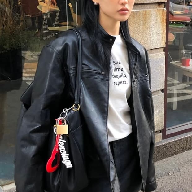 Ordes 오데스 레더 집업 자켓