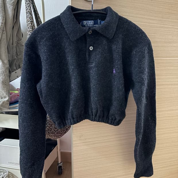 폴로 크롭 니트