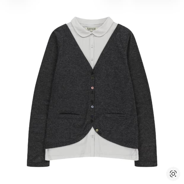 코이세이오 레이어드 셔츠 가디건 다크 그레이 1사이즈
