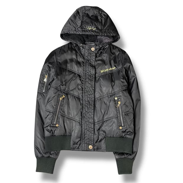 FUBU 금장 로고 블랙 푸퍼 자켓 S