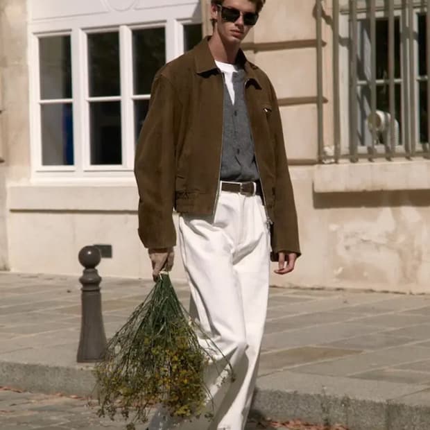 [M] STU 스웨이드 레더 가죽 자켓 브라운