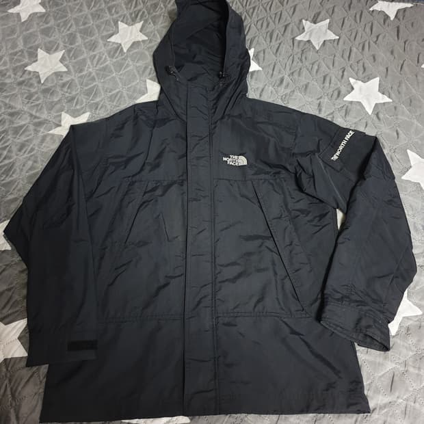 노스페이스 어깨포켓 후드 바람막이 집업 자켓 블랙 (M)