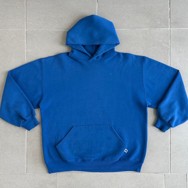 90s 빈티지 러셀 후드 블루 XL USA
