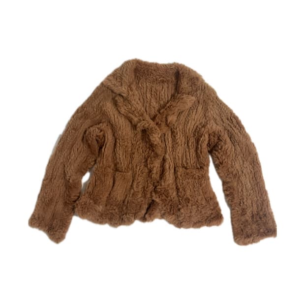 브라운 퍼 자켓