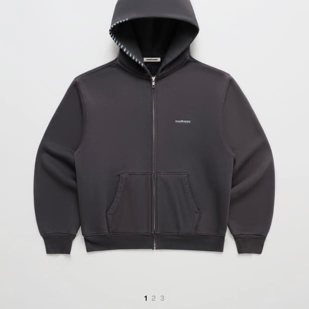 (교환) Madhappy black hood zip up XL