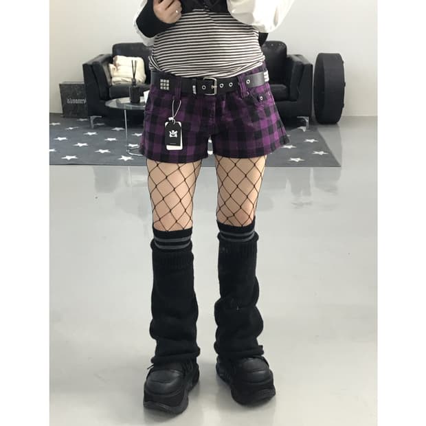 Jessy Logan Y2k Checked Shorts