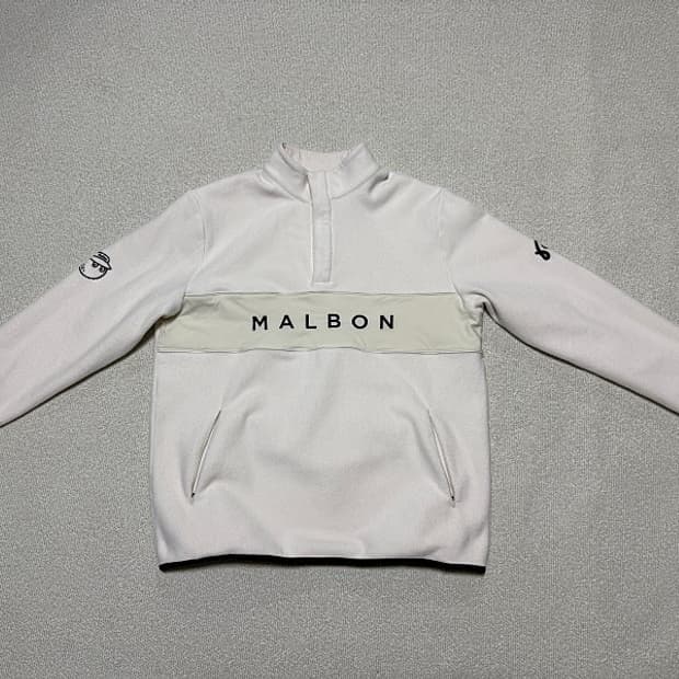 말본 폴라 플리스 하프집 골프 티셔츠 남성용 100사이즈