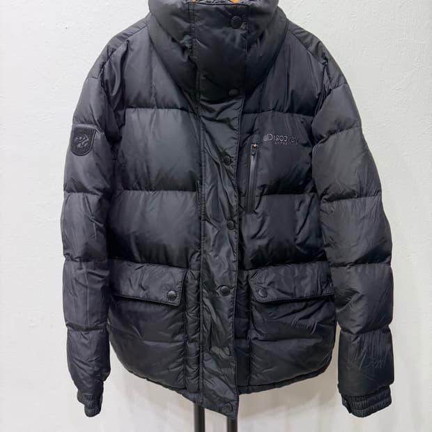 정품) 디스커버리 여성 블랙 패딩 90