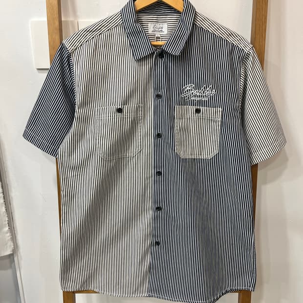 [LL] Denifits 비대칭 히코리 스트라이프 워크 셔츠 / 아메카지