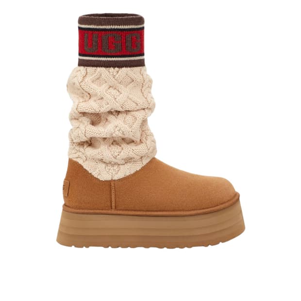 w 어그 클래식 스웨터 레터 부츠 체스트넛