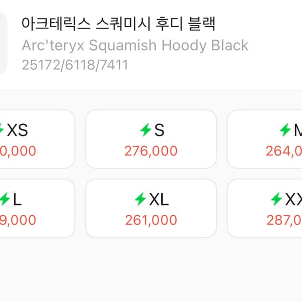 아크테릭스 스쿼미시 블랙 L,XL