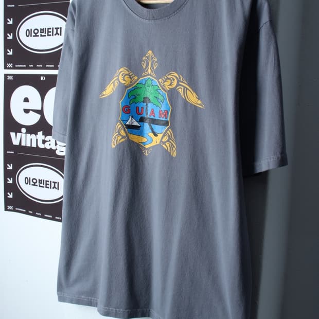 (L-XL) 브랜드빈티지 반팔 티셔츠 USA 괌 하와이안-H36712