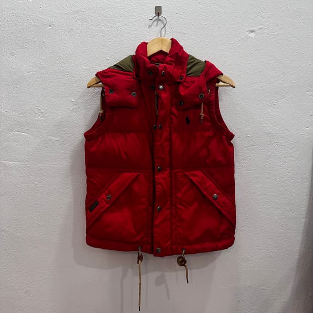 폴로 레드 덕다운 패딩 조끼S