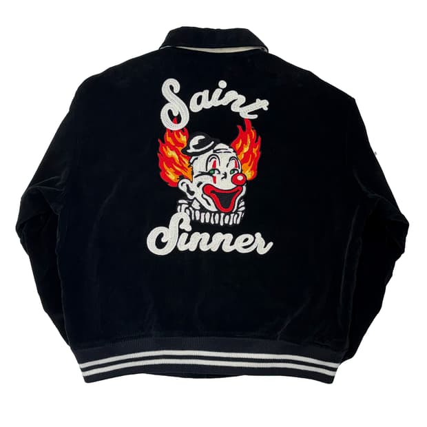 세인트 마이클 시너 서커스 코듀로이 테디 자켓 블랙