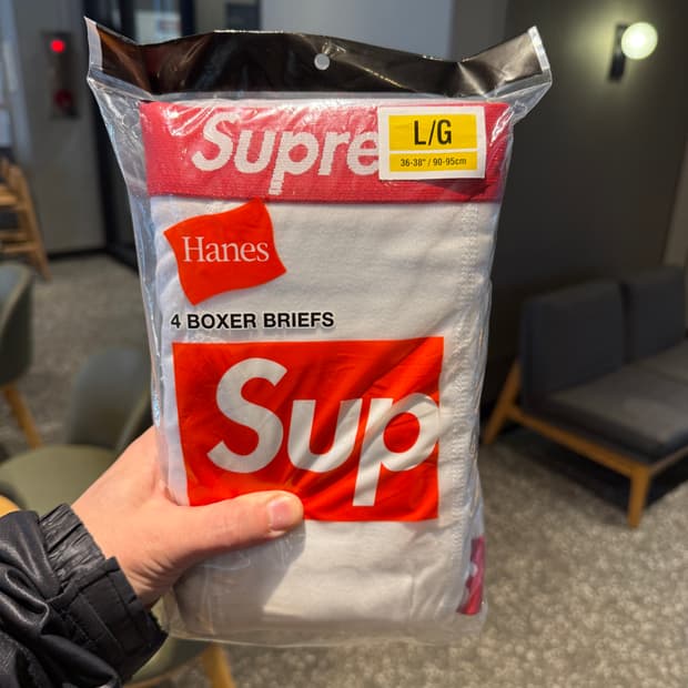 슈프림 화이트 속옷 팬티 1장 L