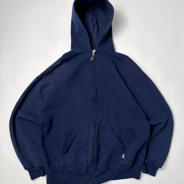 90s Russell Zip Up Hoodie (navy)