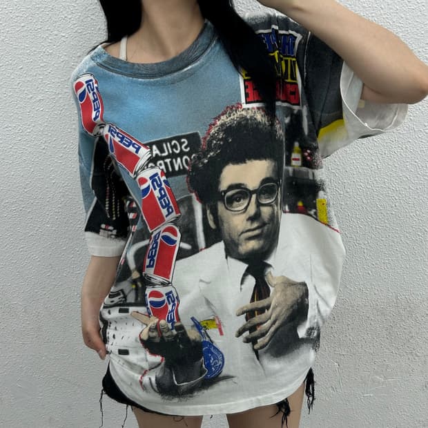90s usa made 시트콤 싸인펠트 크레이머 펩시 빈티지 반팔 XL