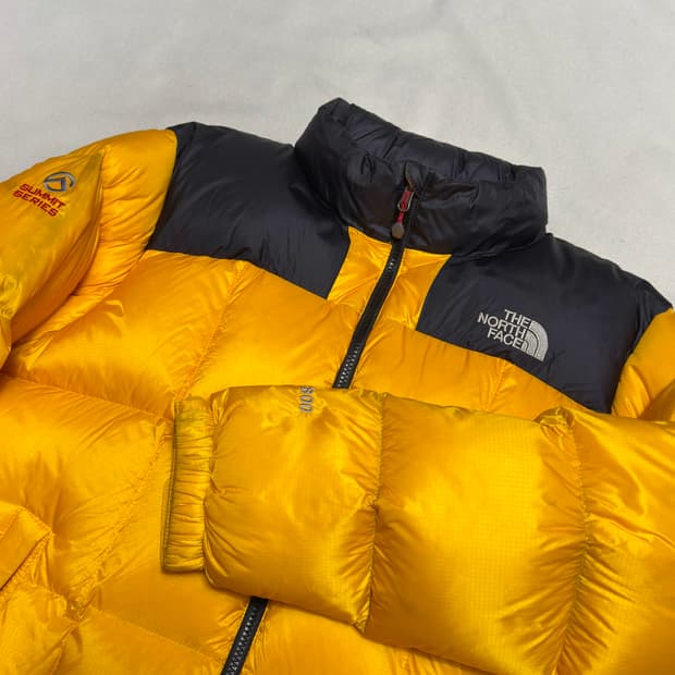 100 노스페이스 써밋시리즈 800 구스다운 옐로우 패딩 