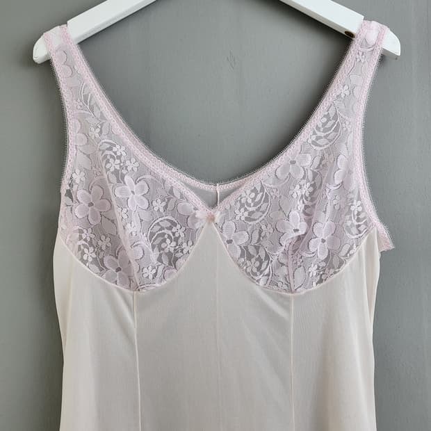 빈티지 핑크 슬립 드레스