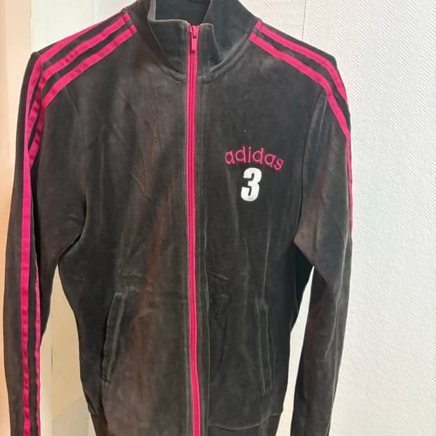 아디다스 벨벳 져지 100 핑크 삼선