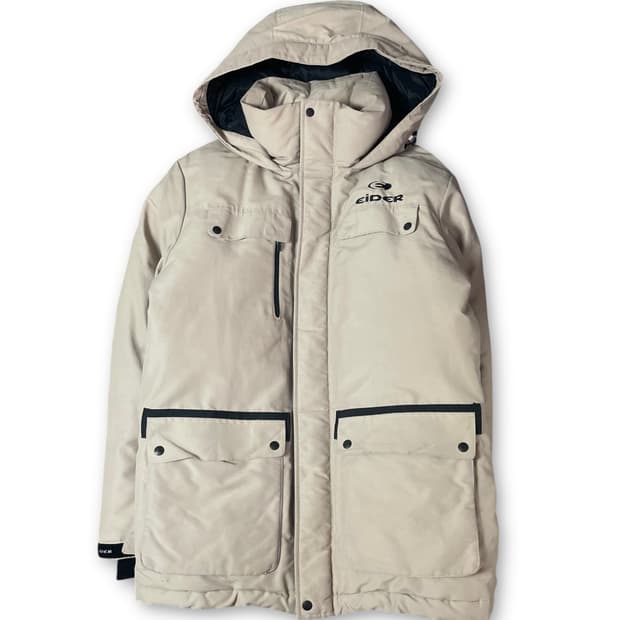 아이더 베이지 멀티포켓 덕다운 패딩 M