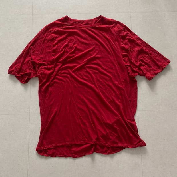 [M] 릭오웬스 Tommy 시어 티셔츠 카디널 레드