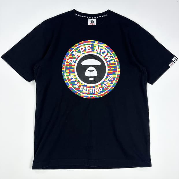 Aape 에이프 문페이스 사루 반팔티 블랙 M